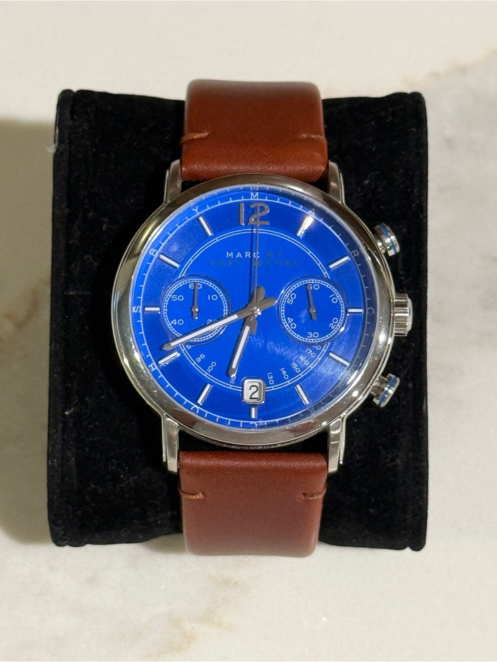 Marc by Marc Jacobs Tan Leather Watch Strap with Silver Buckle
